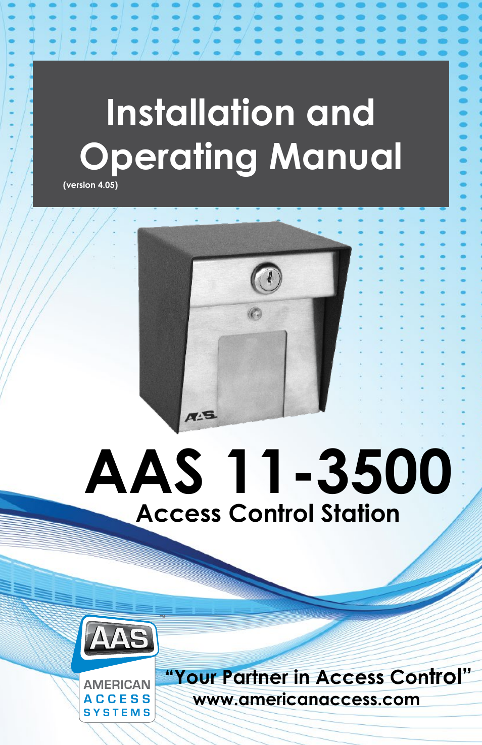 American Access Systems Touch Plate Reader - 11-3500 User Manual | 16 pages