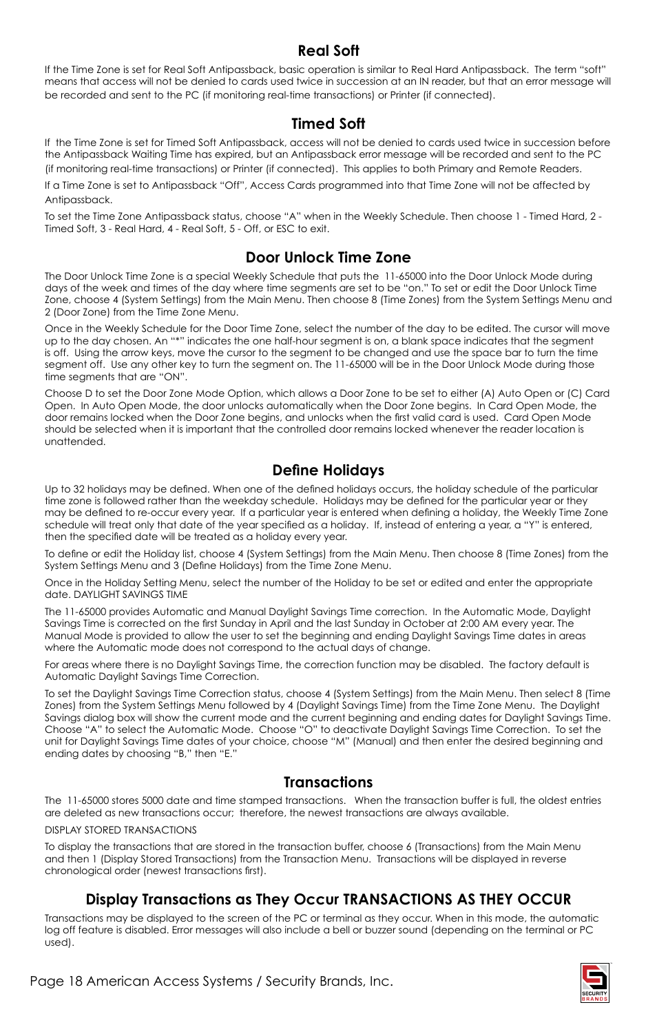 American Access Systems Touch Plate Reader - 11-65000 User Manual | Page 18 / 32