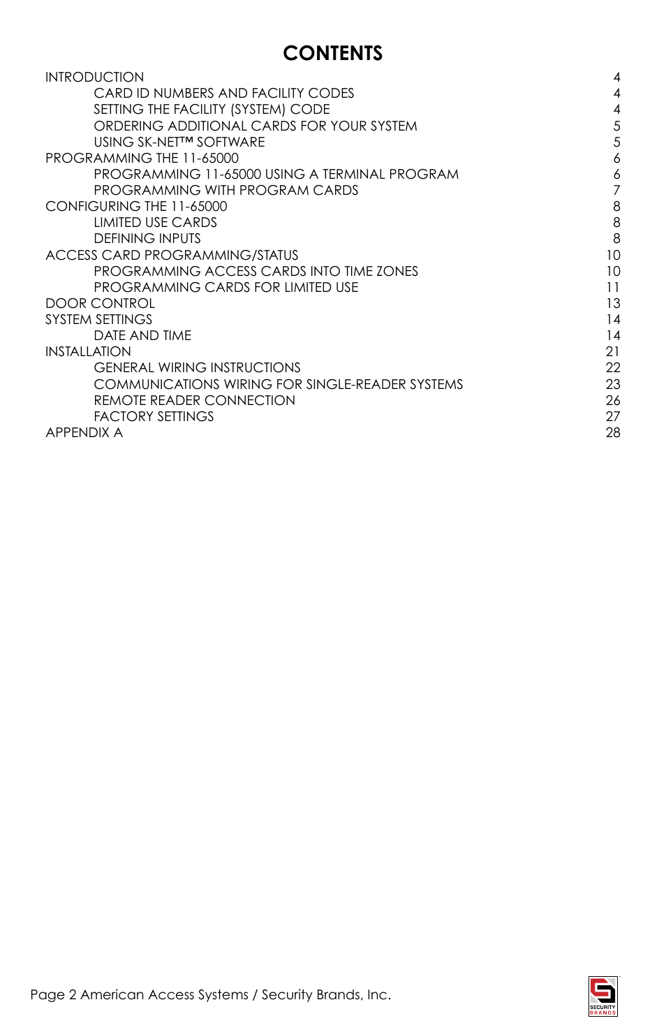 American Access Systems Touch Plate Reader - 11-65000 User Manual | Page 2 / 32