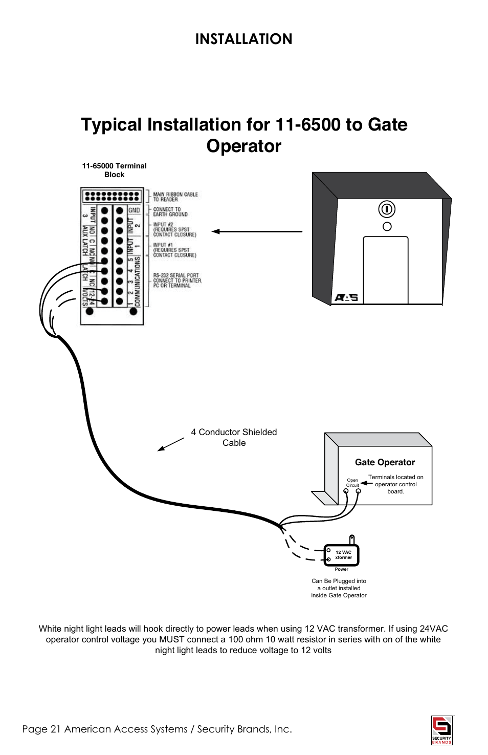 Installation | American Access Systems Touch Plate Reader - 11-65000 User Manual | Page 21 / 32