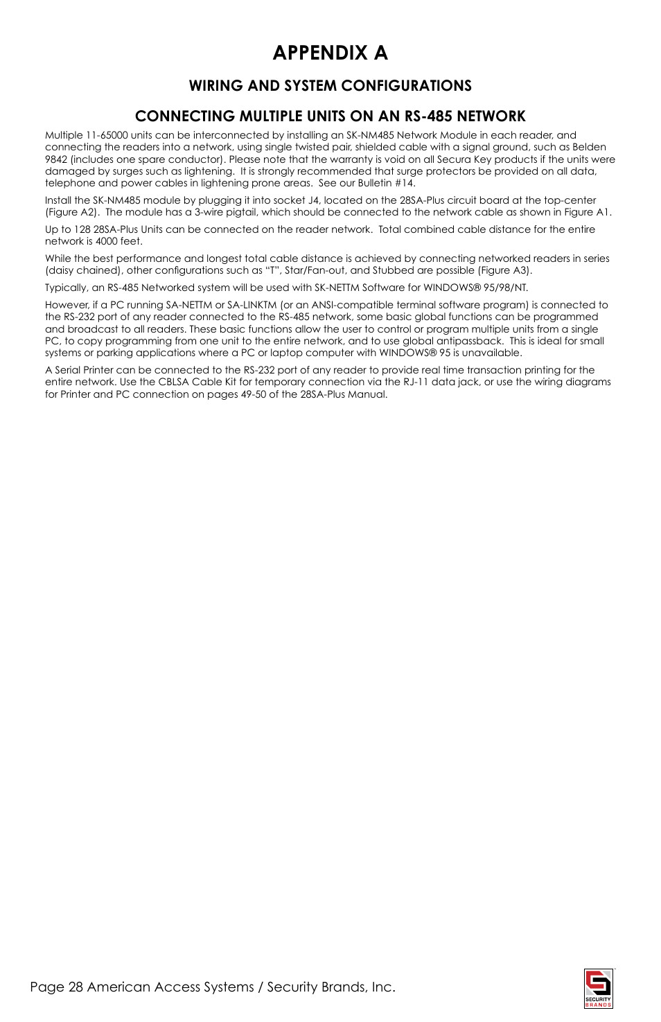 Appendix a | American Access Systems Touch Plate Reader - 11-65000 User Manual | Page 28 / 32