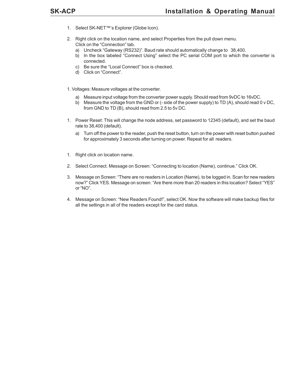 Sk-acp installation & operating manual | American Access Systems ProAccess 200sa User Manual | Page 27 / 36