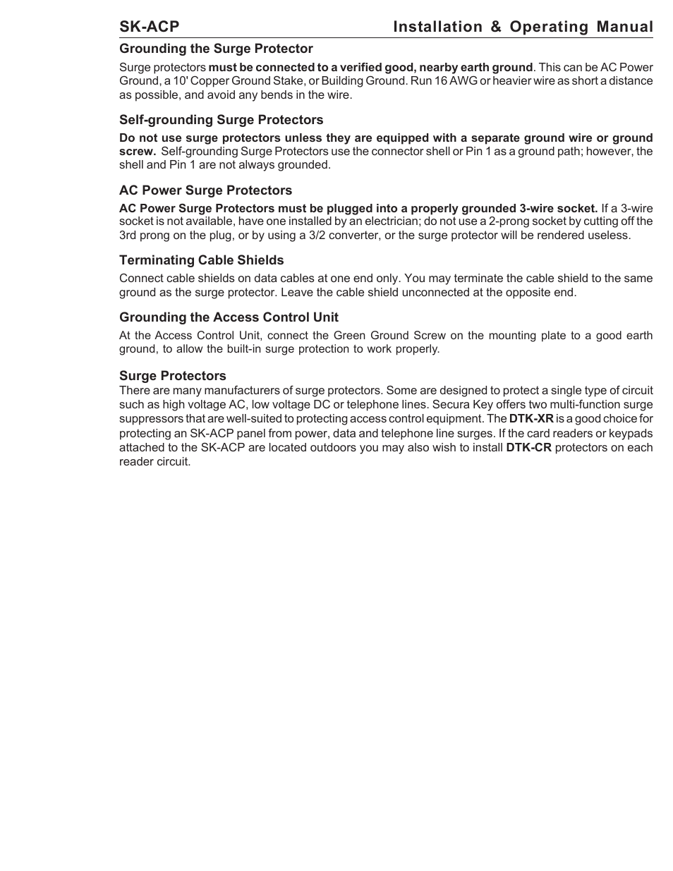 Sk-acp installation & operating manual | American Access Systems ProAccess 200sa User Manual | Page 33 / 36