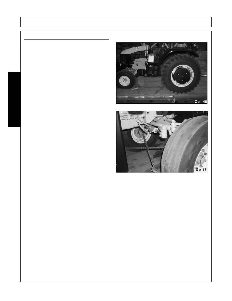 2 hauling the tractor and implement, Hauling the tractor and implement -42, Operation | Opera t ion | Bush Hog 3327 User Manual | Page 86 / 100