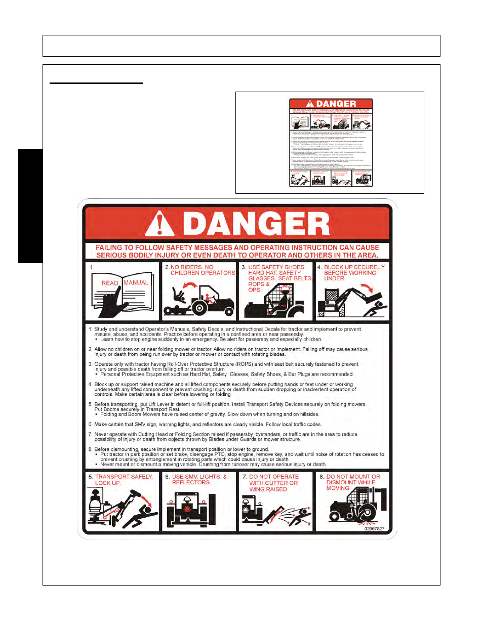 Decal description -14, Safety | Bush Hog PT5 User Manual | Page 20 / 80