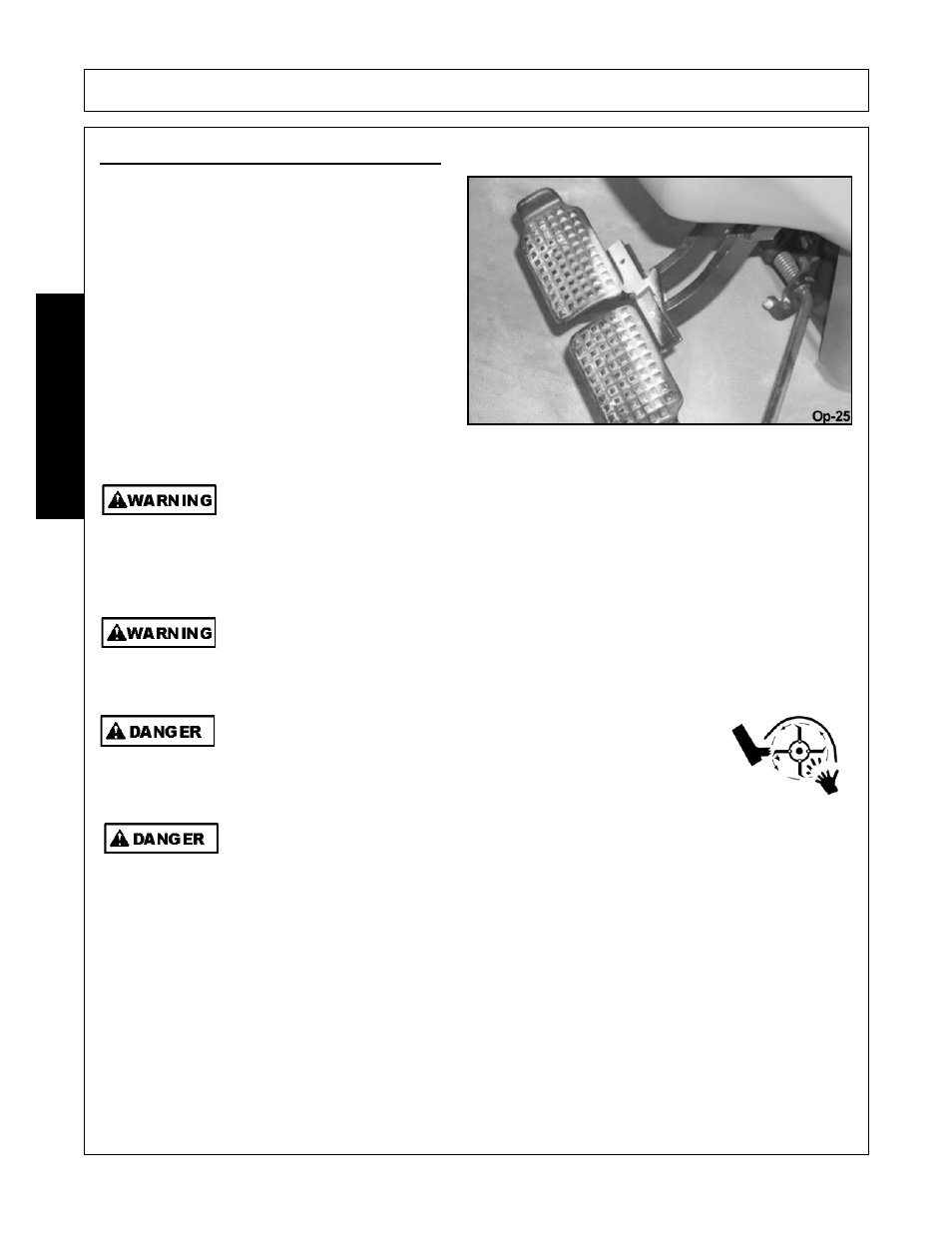 Brake and differential lock setting -24, Operation, Opera t ion | Bush Hog PT5 User Manual | Page 56 / 80