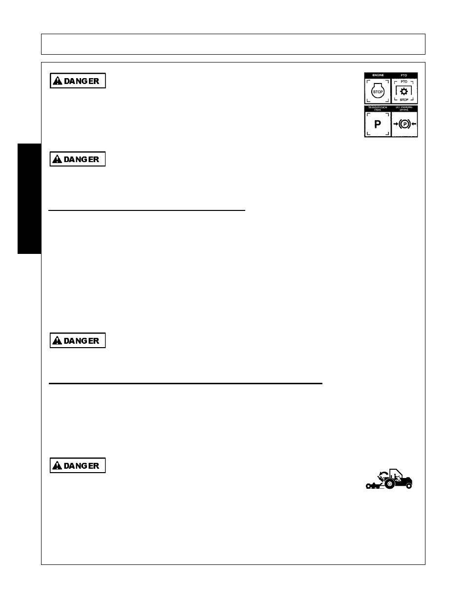 Operation, Opera t ion, Disconnecting the implement | Transporting the tractor and implement | Bush Hog PT5 User Manual | Page 62 / 80