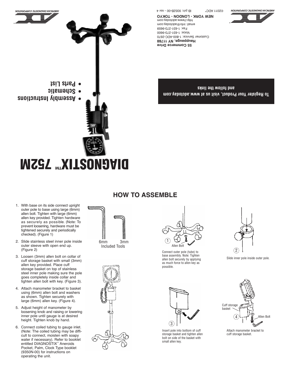 American Diagnostic Corporation (ADC) Diagnostix 752M User Manual | 2 pages