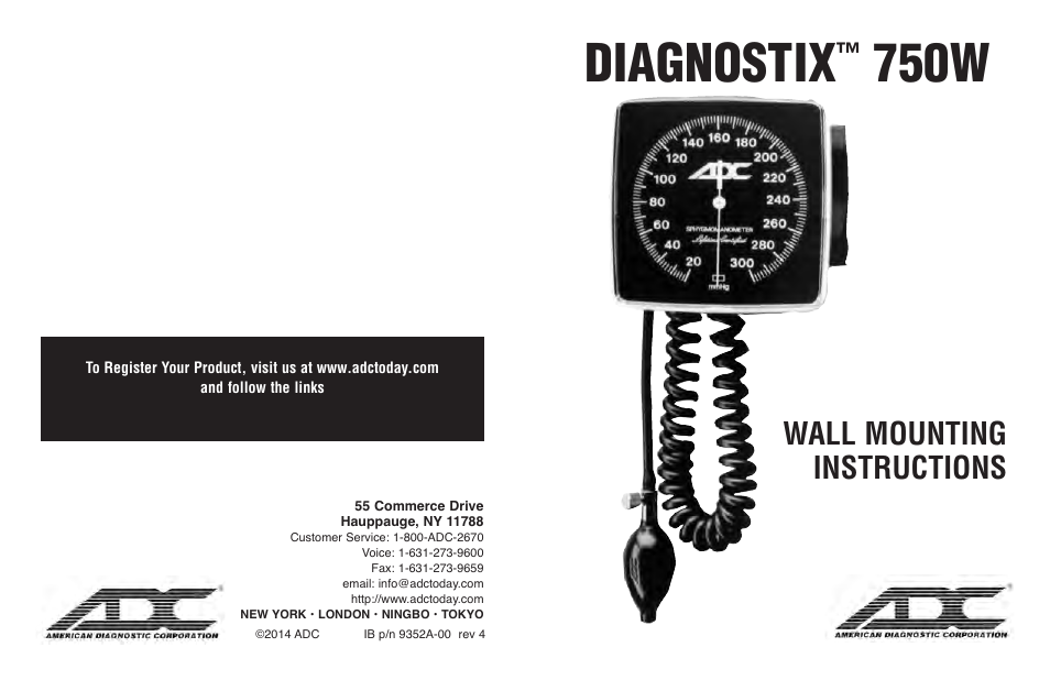 American Diagnostic Corporation (ADC) Diagnostix 750W User Manual | 2 pages