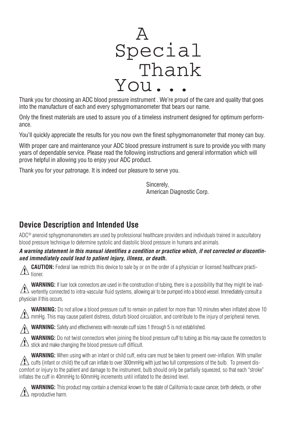 American Diagnostic Corporation (ADC) Diagnostix 922 User Manual | Page 2 / 5