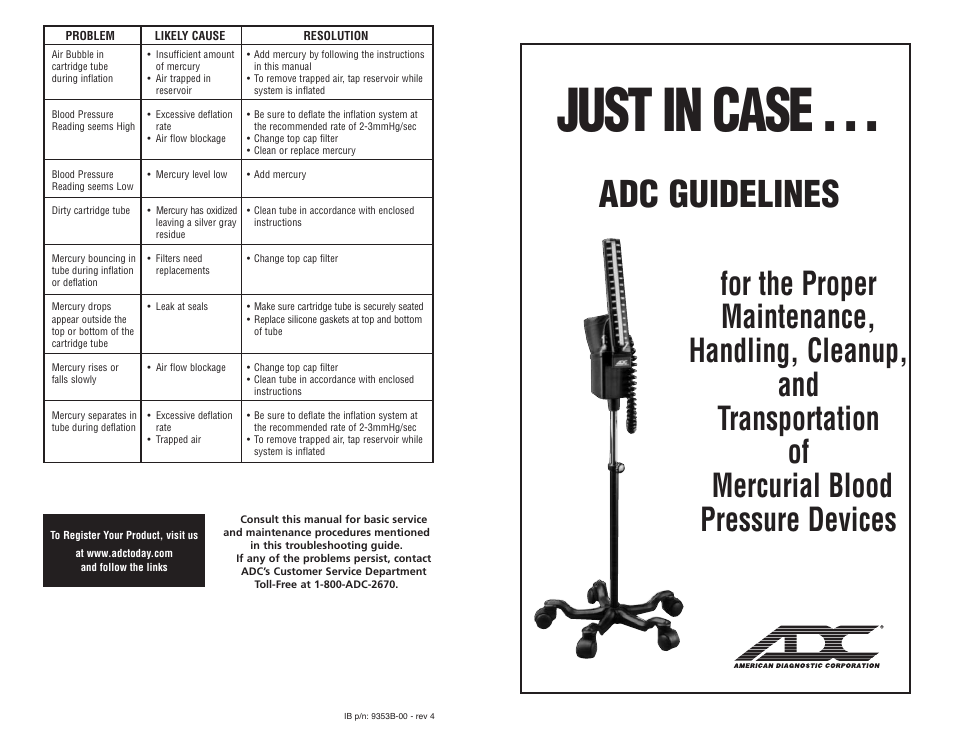 American Diagnostic Corporation (ADC) ADC Proper Maintenance User Manual | 4 pages