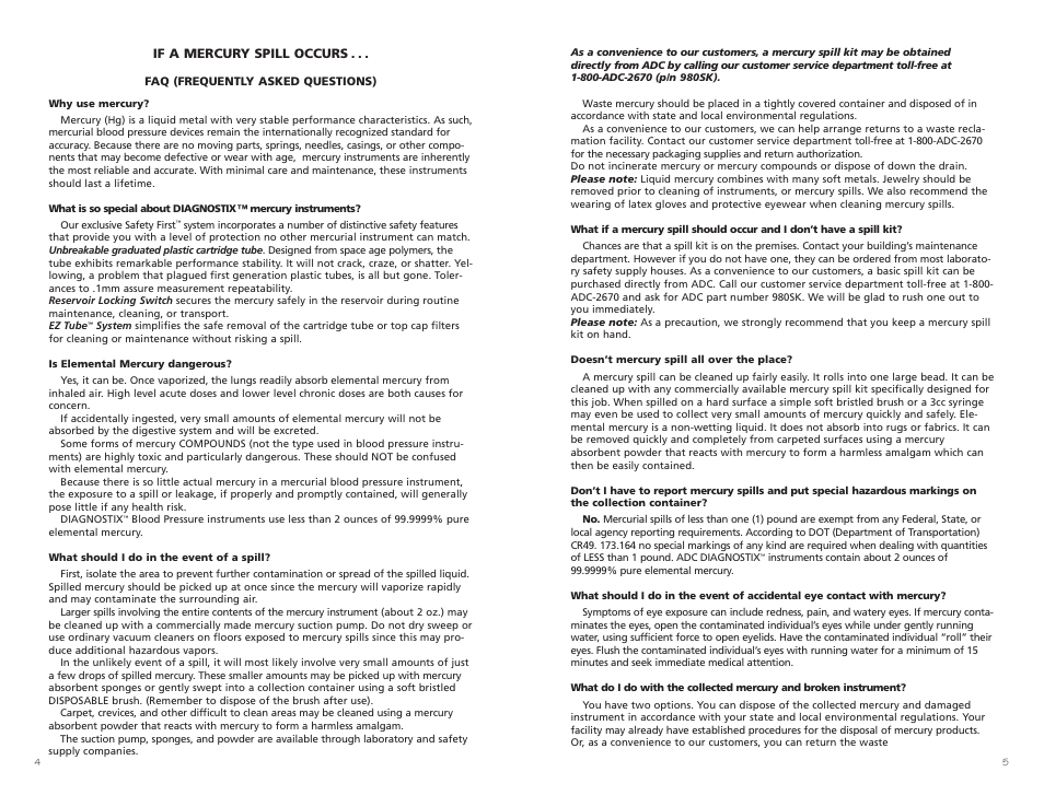 American Diagnostic Corporation (ADC) ADC Proper Maintenance User Manual | Page 4 / 4