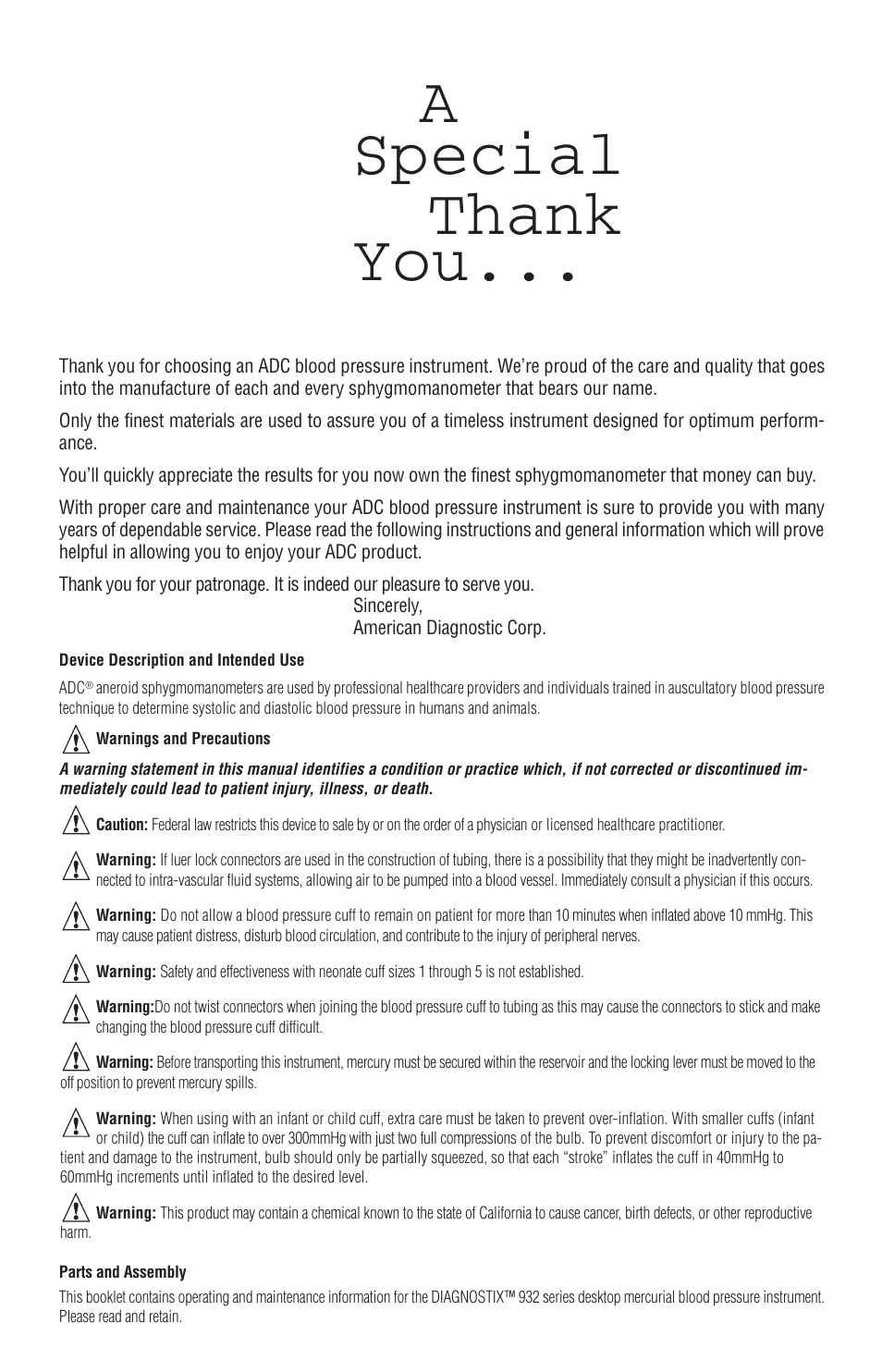 American Diagnostic Corporation (ADC) Diagnostix 932 User Manual | Page 2 / 4