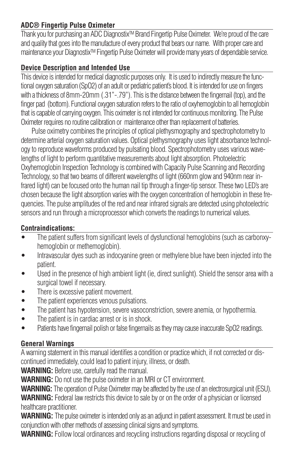 American Diagnostic Corporation (ADC) Diagnostix 2100 User Manual | Page 2 / 10