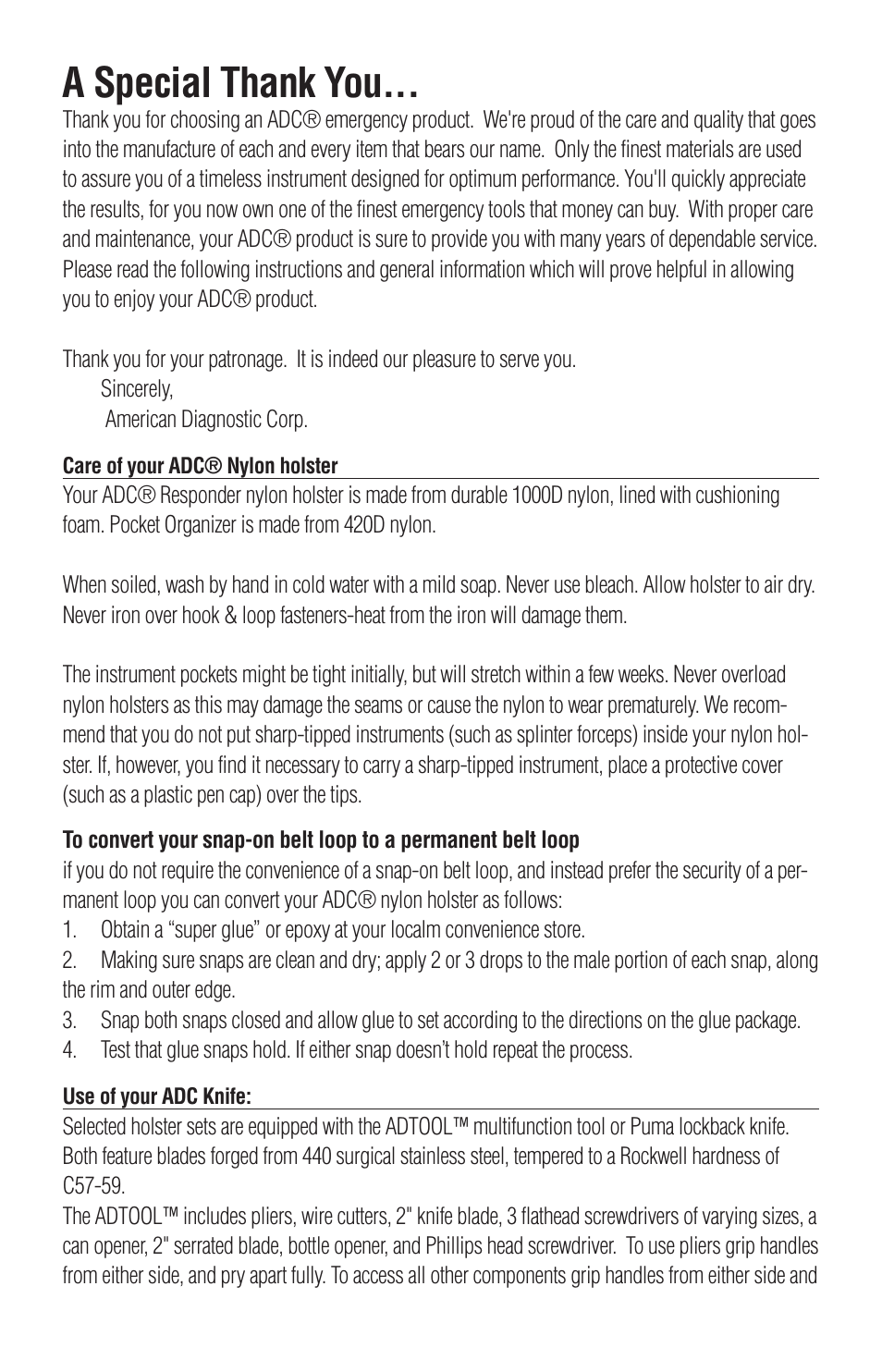 American Diagnostic Corporation (ADC) 104BKE User Manual | Page 2 / 4
