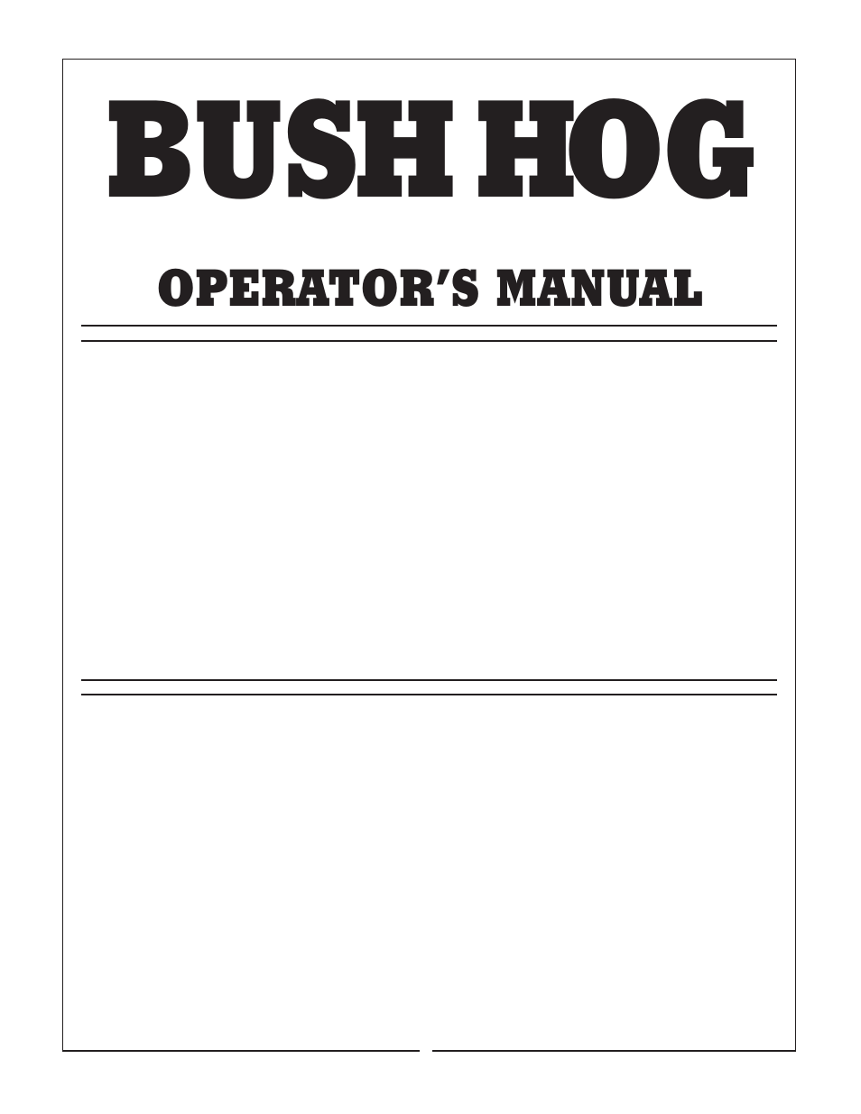 Bush hog, Bbc box blade operator’s manual | Bush Hog BBC 48 User Manual | Page 3 / 12