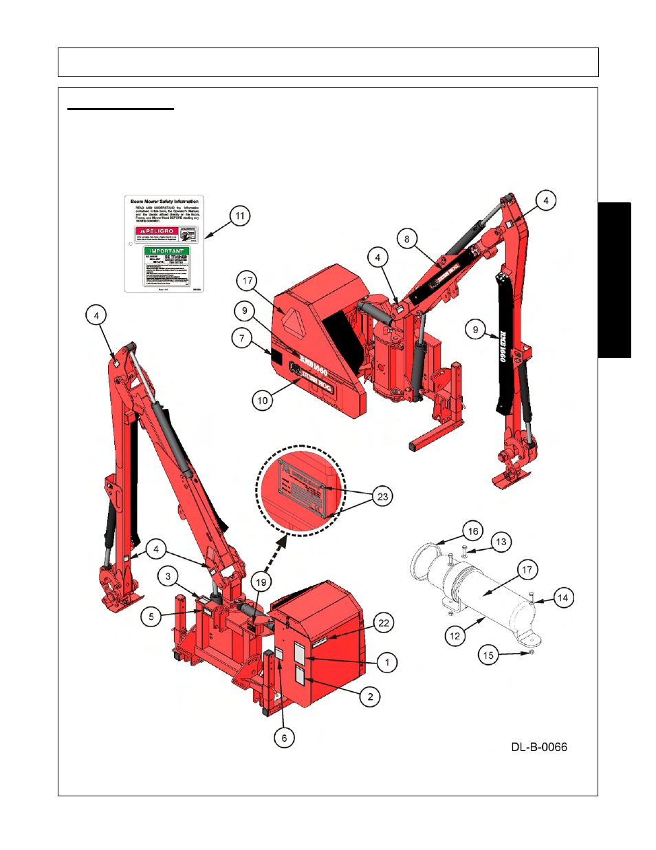 Decal location -17, Safety | Bush Hog RMB 1660 User Manual | Page 23 / 108