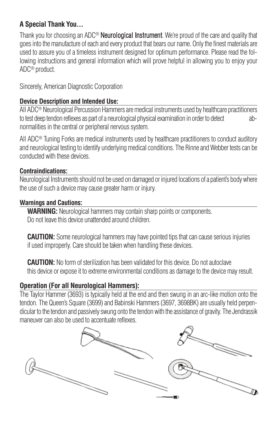 American Diagnostic Corporation (ADC) Neurological Instruments User Manual | Page 2 / 4