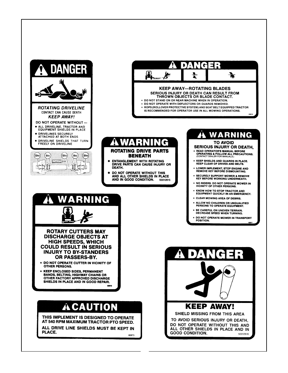 Safety decals | Bush Hog MP5 User Manual | Page 20 / 22