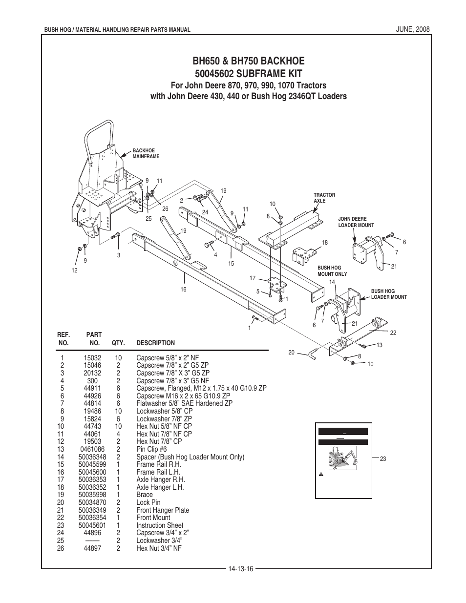 Bush Hog BH950 User Manual | Page 62 / 114