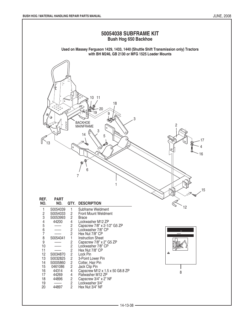 Bush hog 650 backhoe | Bush Hog BH950 User Manual | Page 84 / 114