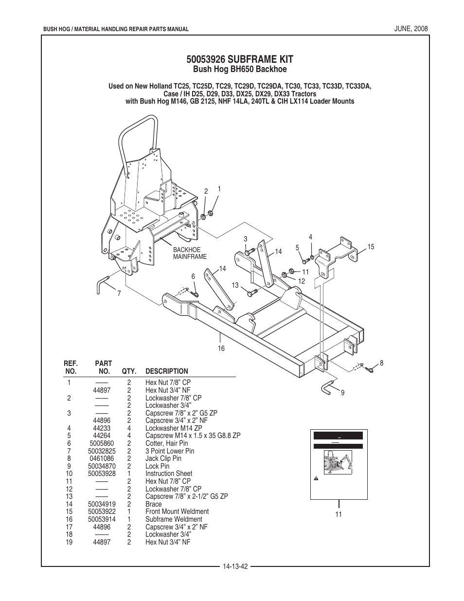 Bush hog bh650 backhoe | Bush Hog BH950 User Manual | Page 88 / 114