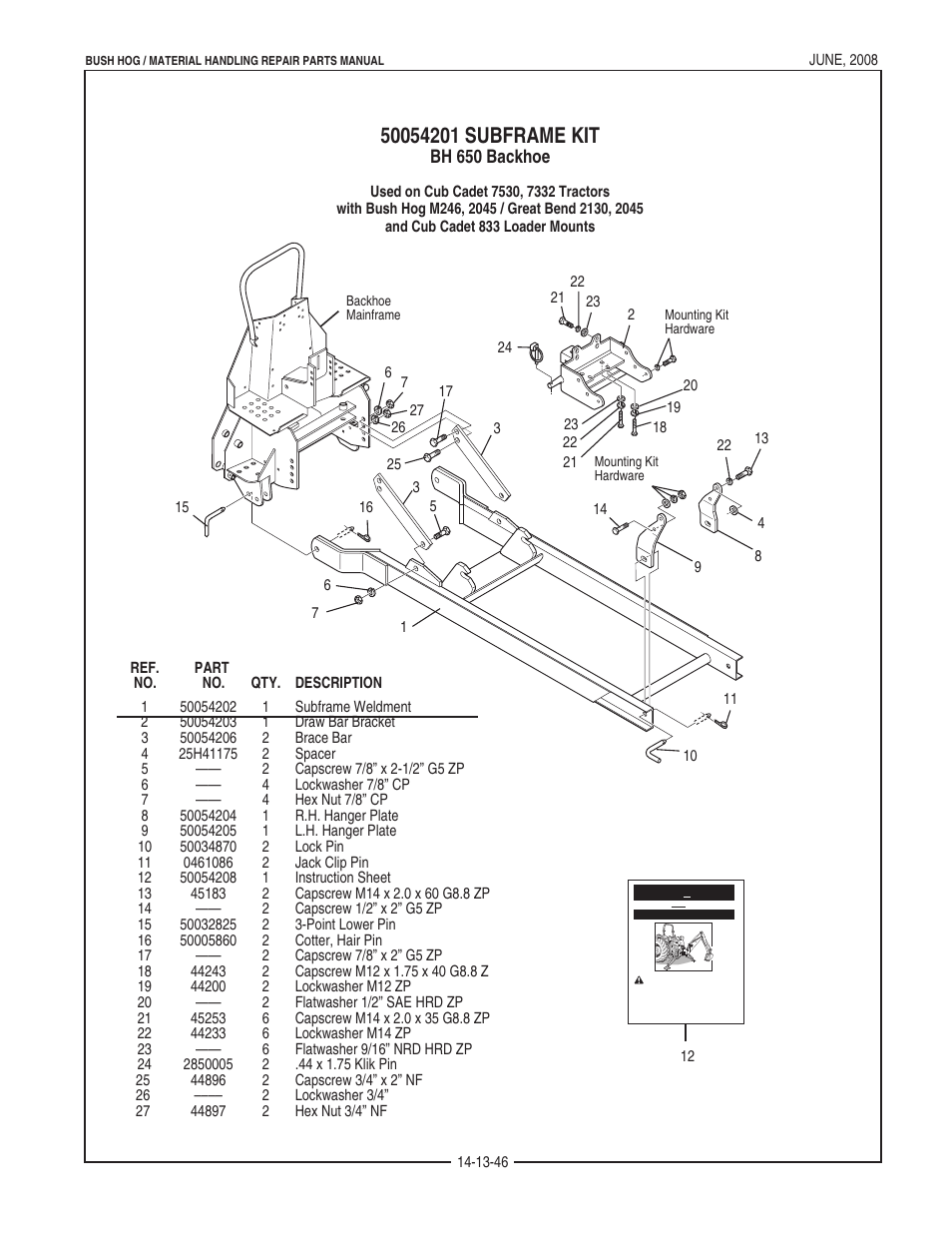 Bh 650 backhoe | Bush Hog BH950 User Manual | Page 92 / 114