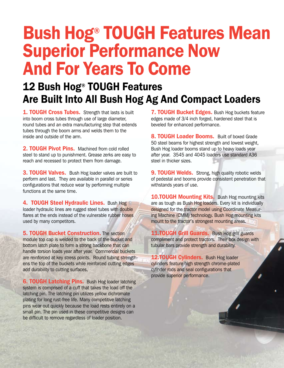 Bush hog, 12 bush hog | Bush Hog Tough Compact & Ag Loaders User Manual | Page 2 / 12