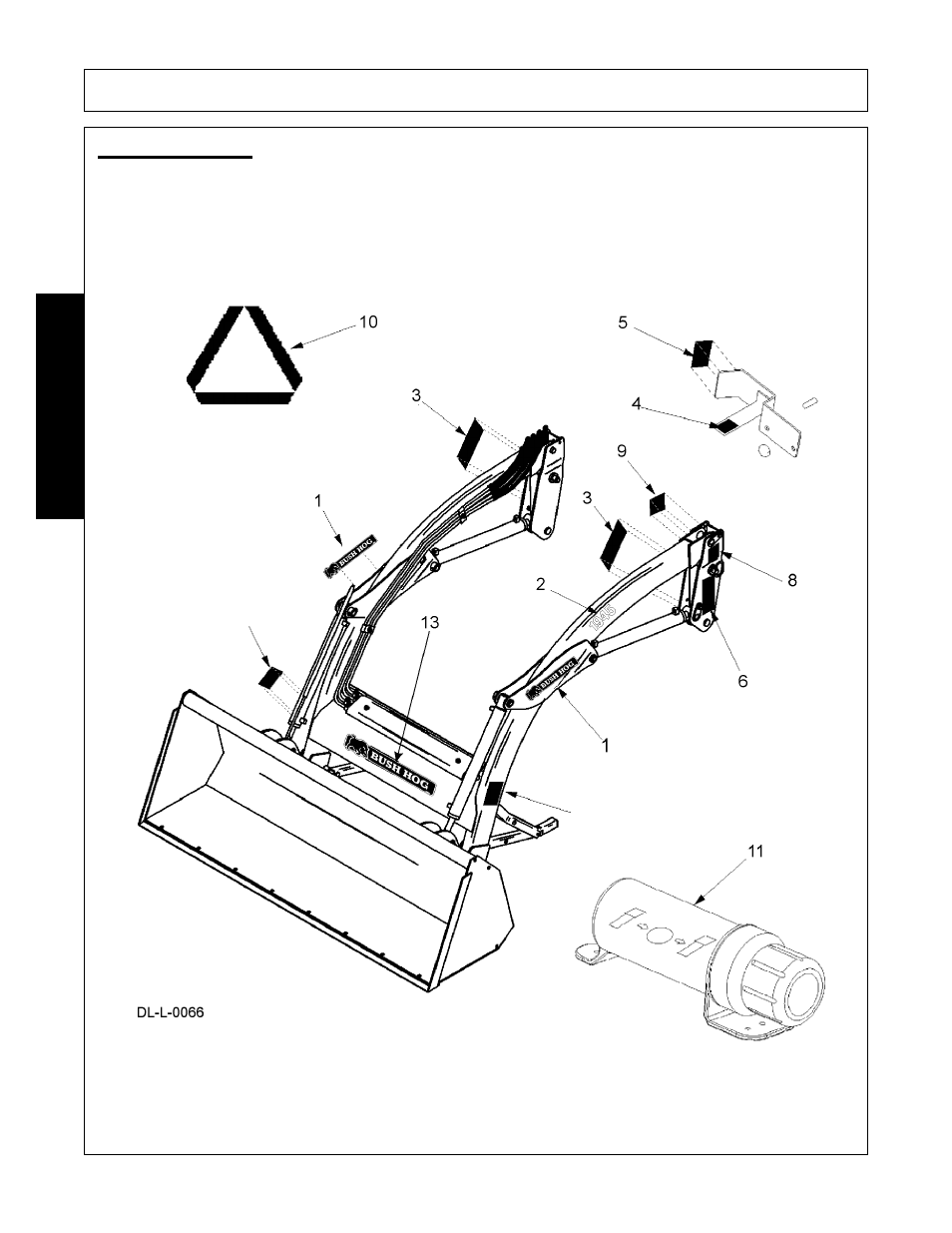Decal location, Safety | Bush Hog 1945 User Manual | Page 22 / 106