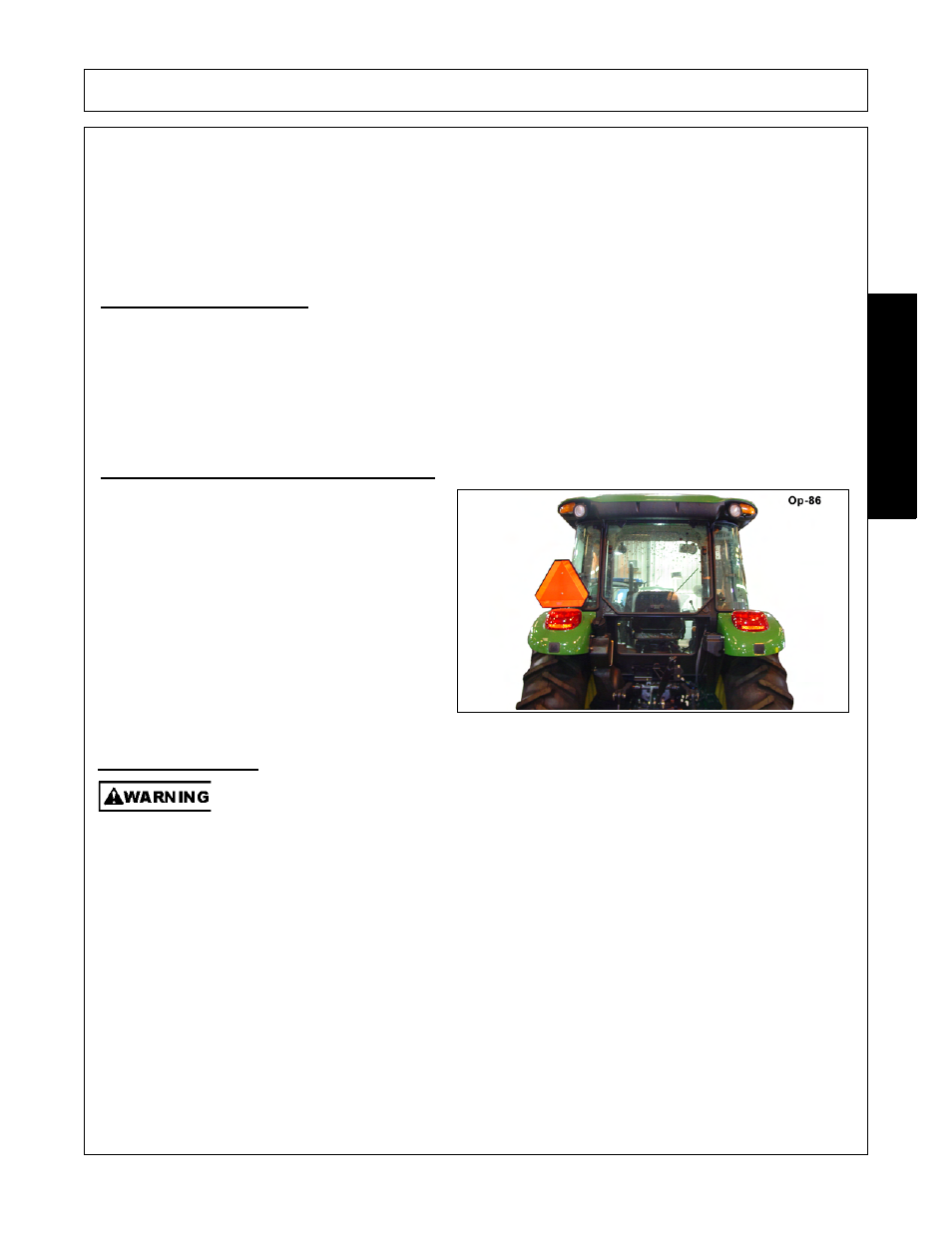 Tractor requirements and capabilities, 1 rops and seat belt, 2 tractor lighting and smv emblem | 3 tractor ballast, Operation, Opera t ion | Bush Hog 1945 User Manual | Page 53 / 106