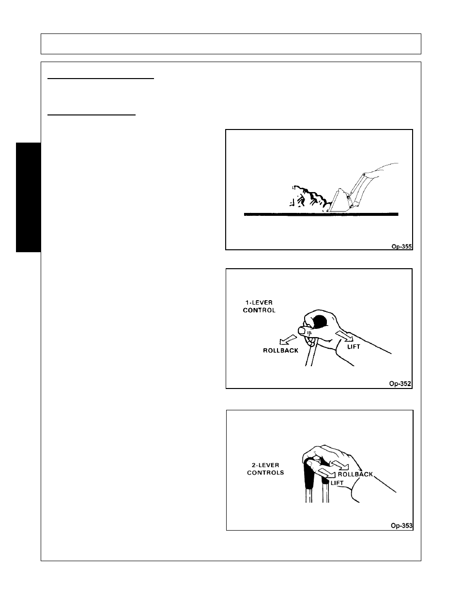 1 operating the loader, Filling the bucket, Operating the loader -24 | Operation, Opera t ion | Bush Hog 1945 User Manual | Page 70 / 106