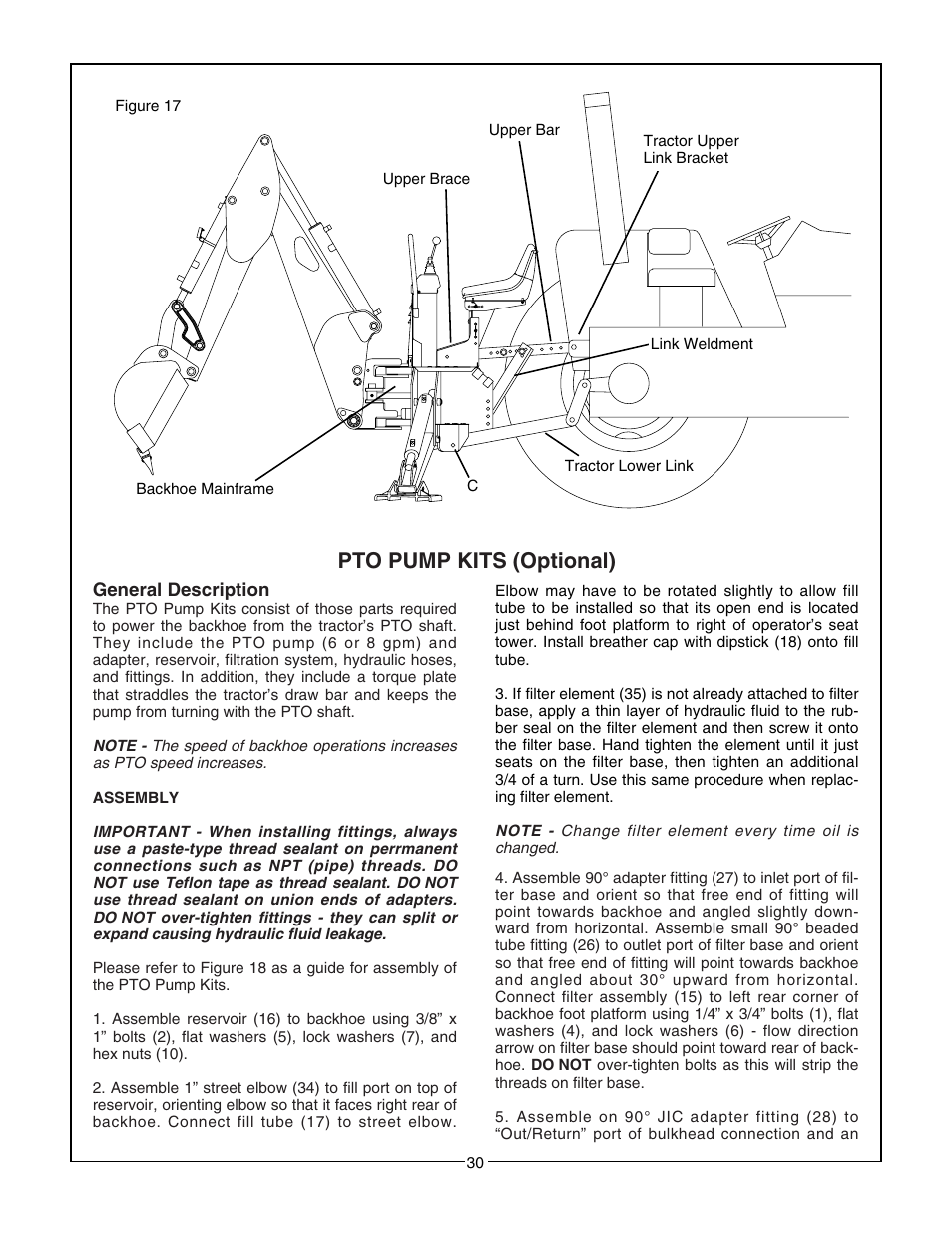 Pto pump kits (optional) | Bush Hog 2175 User Manual | Page 32 / 48