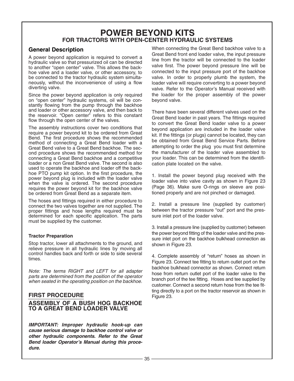 Power beyond kits | Bush Hog 2175 User Manual | Page 37 / 48