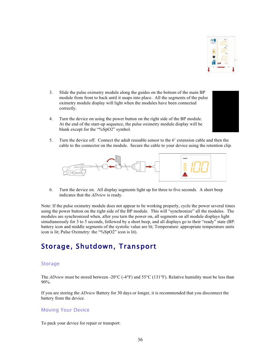 Storage, shutdown, transport | American Diagnostic Corporation (ADC) ADview Modular Diagnostic Station User Manual | Page 46 / 72