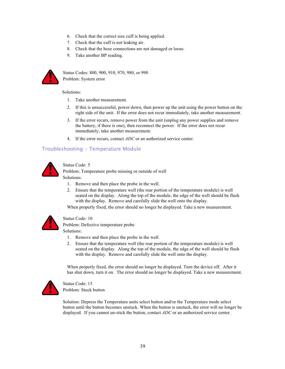 American Diagnostic Corporation (ADC) ADview Modular Diagnostic Station User Manual | Page 49 / 72
