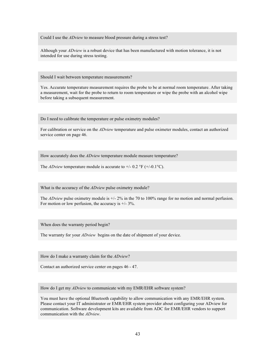 American Diagnostic Corporation (ADC) ADview Modular Diagnostic Station User Manual | Page 53 / 72