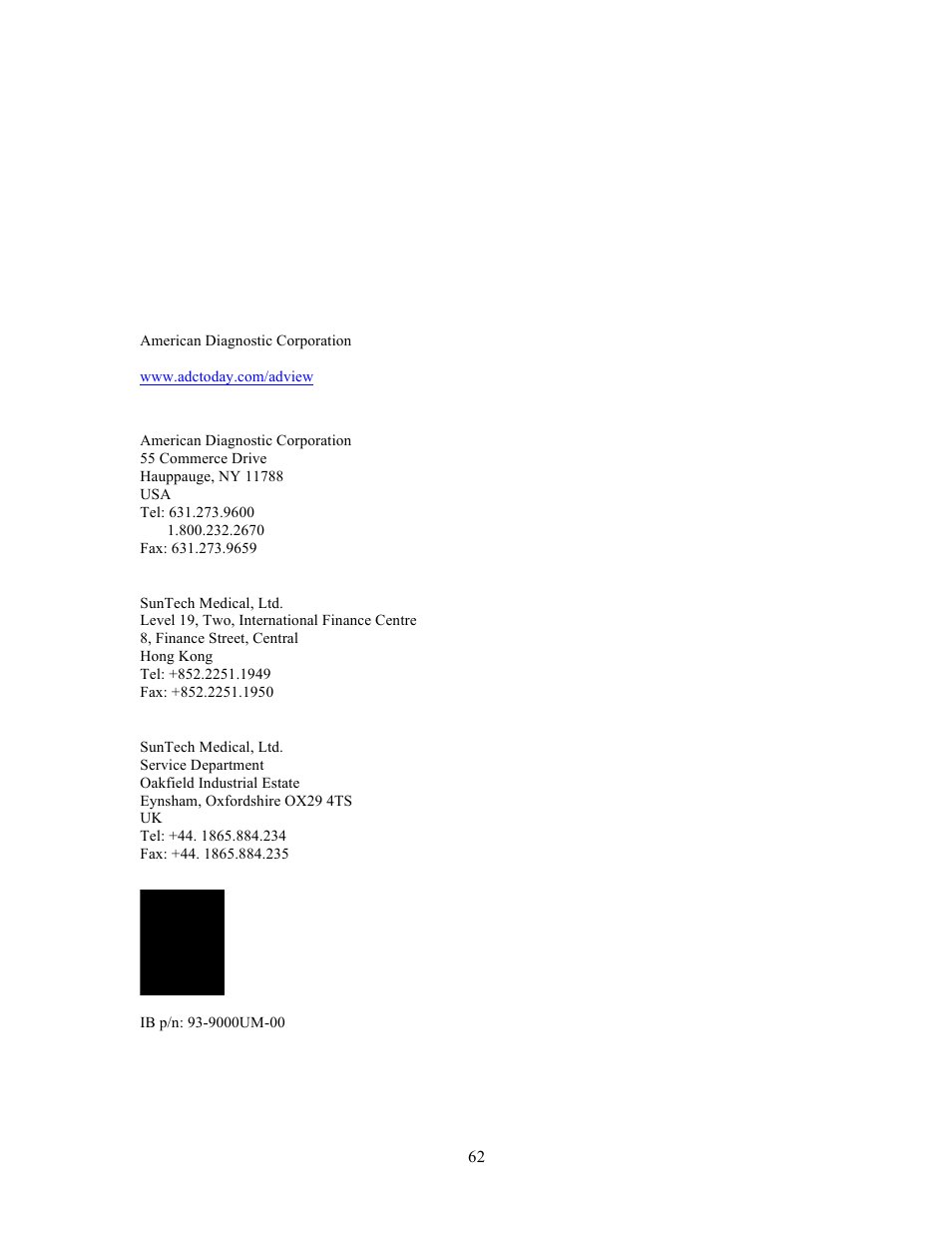 American Diagnostic Corporation (ADC) ADview Modular Diagnostic Station User Manual | Page 72 / 72