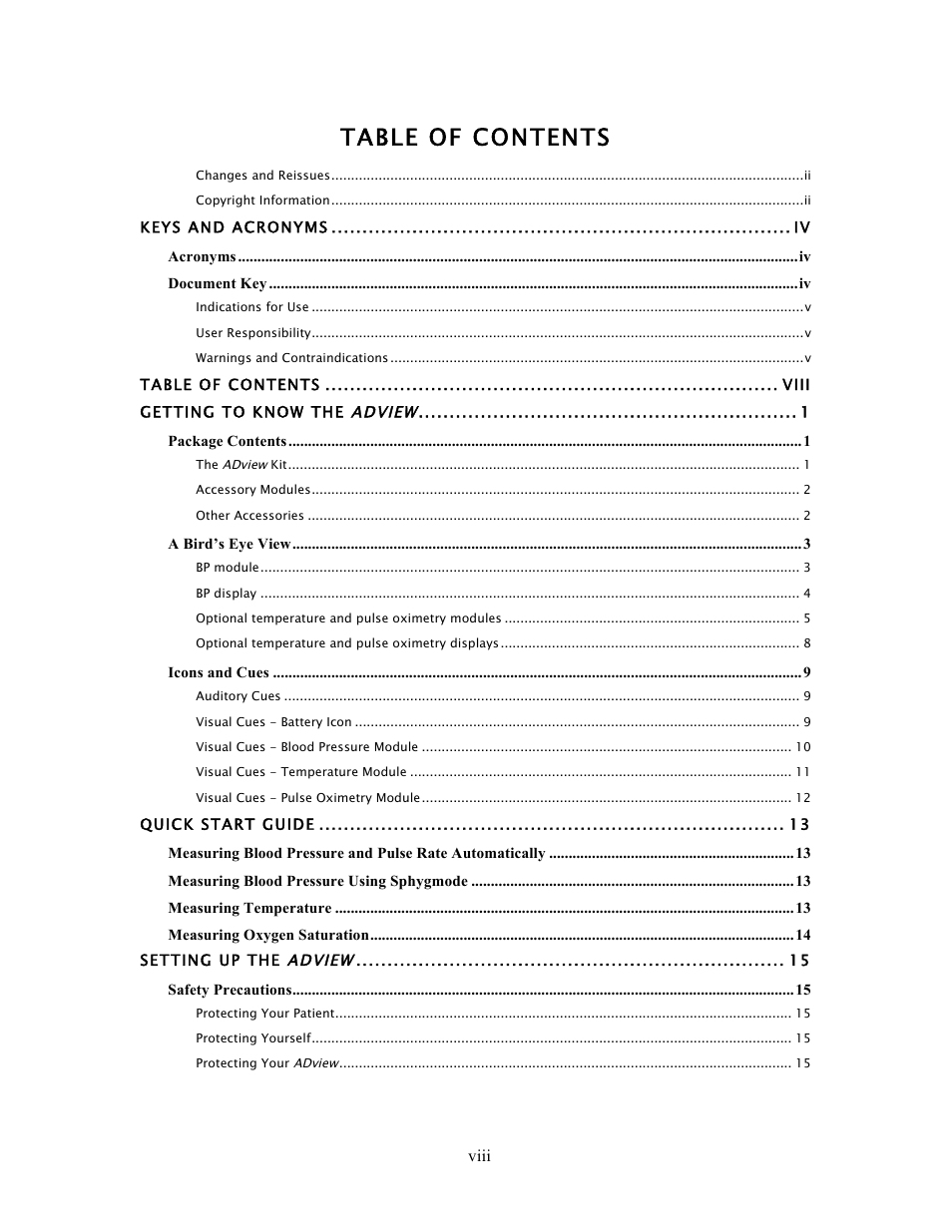 American Diagnostic Corporation (ADC) ADview Modular Diagnostic Station User Manual | Page 8 / 72