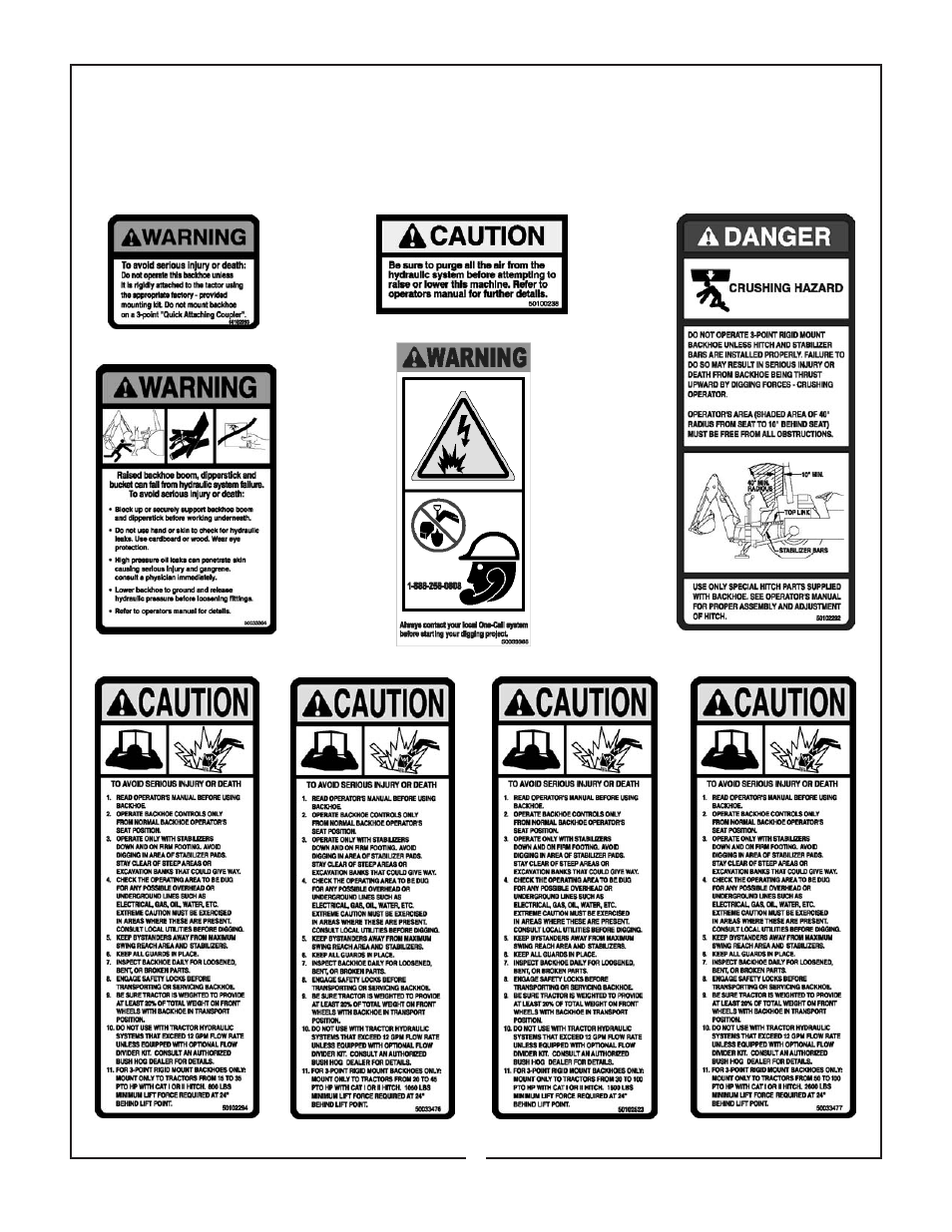 Safety decals | Bush Hog BH750 User Manual | Page 45 / 47