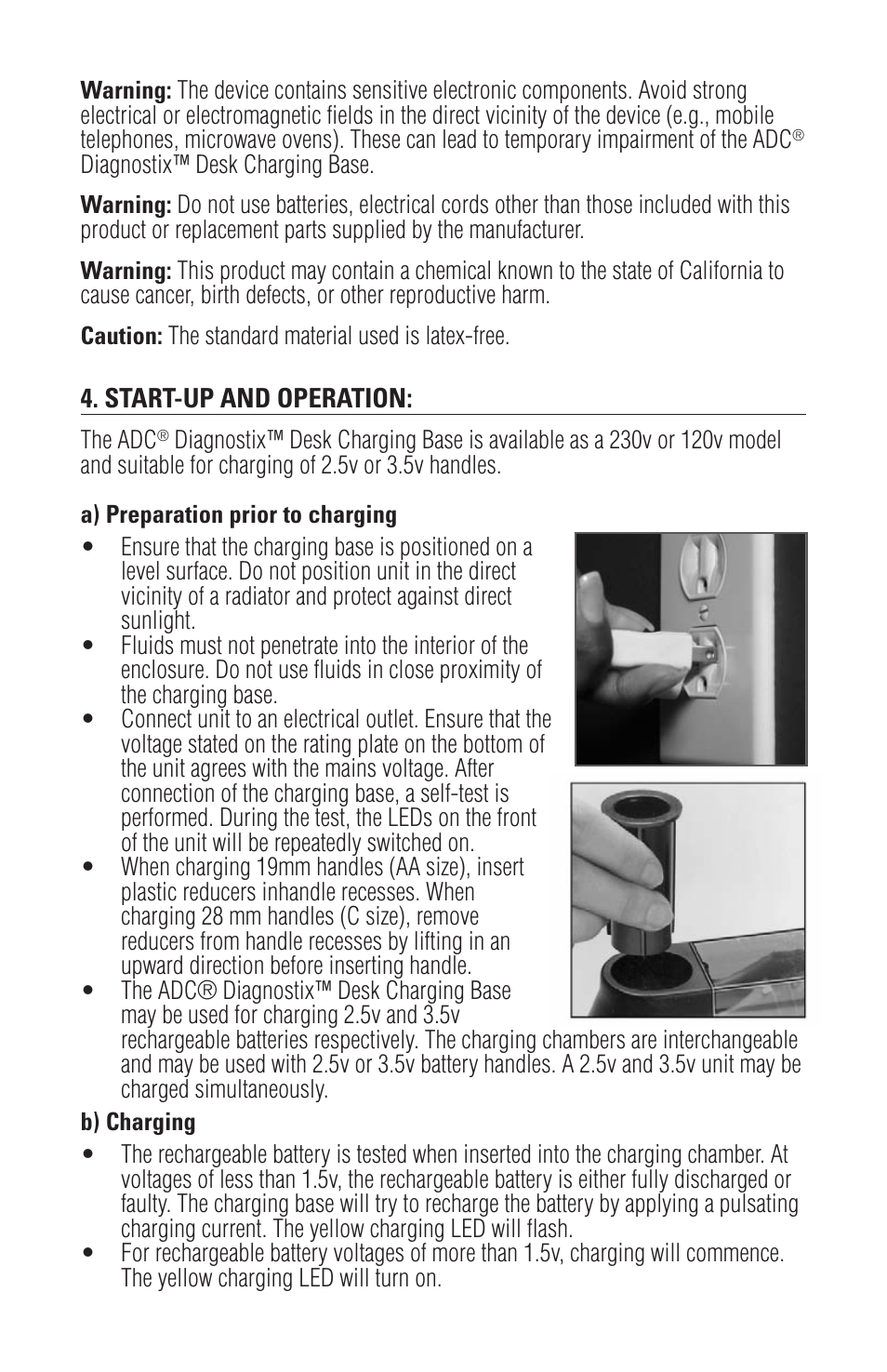 American Diagnostic Corporation (ADC) Diagnostix Desk Charging Base User Manual | Page 3 / 7