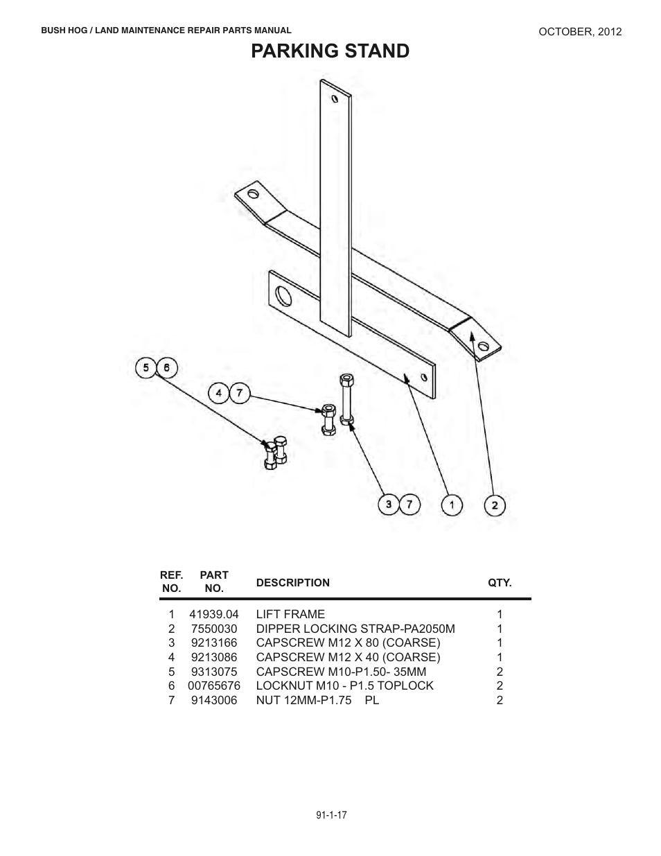 Parking stand | Bush Hog BOOM POWER RMB1445 User Manual | Page 23 / 42