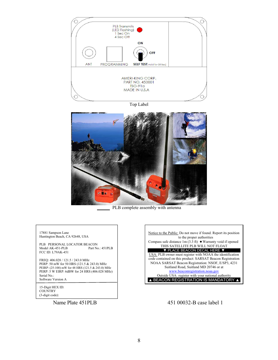 Name plate 451plb 451 00032-b case label 1 | Ameri-King AK-451-P-ELT User Manual | Page 8 / 15