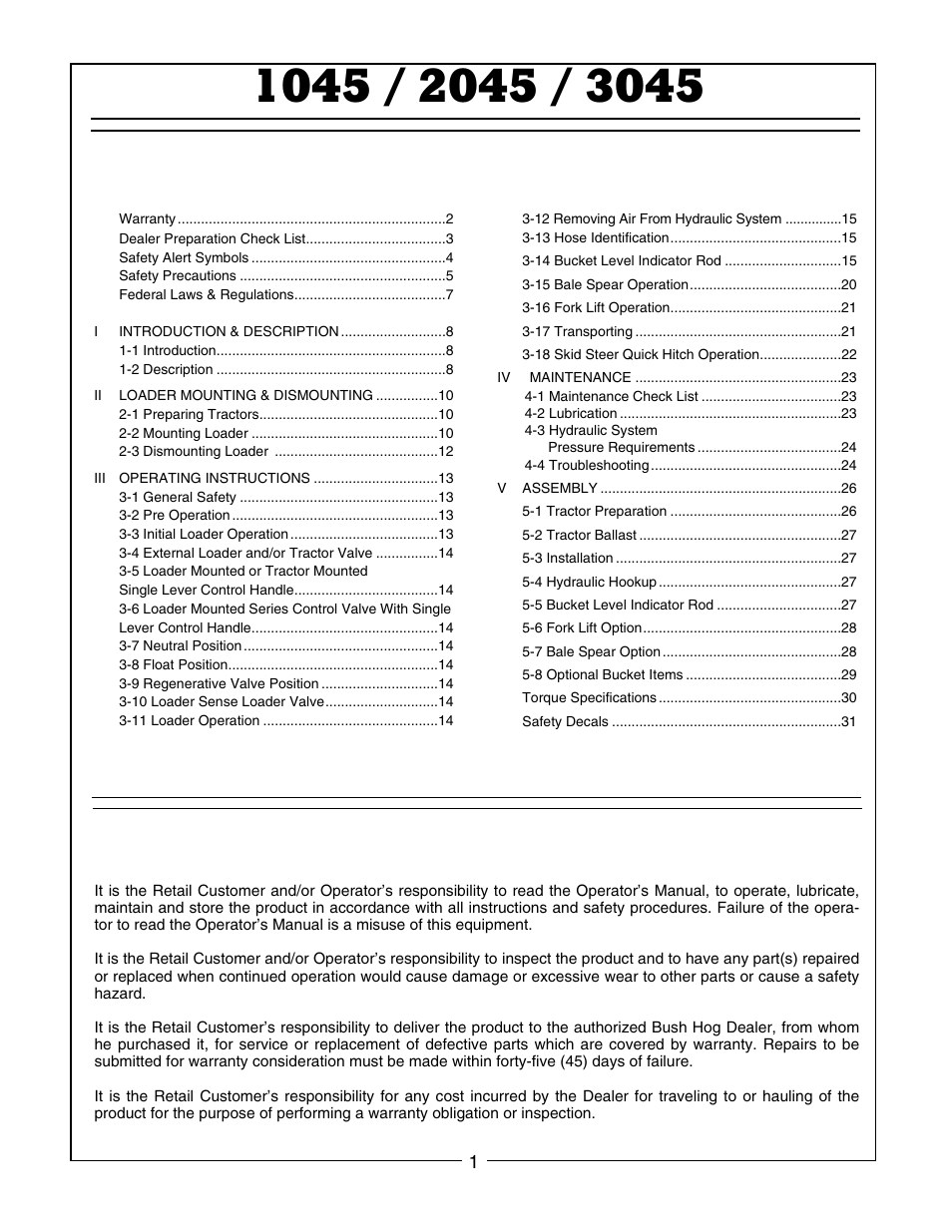 Bush Hog 3045 User Manual | Page 3 / 45