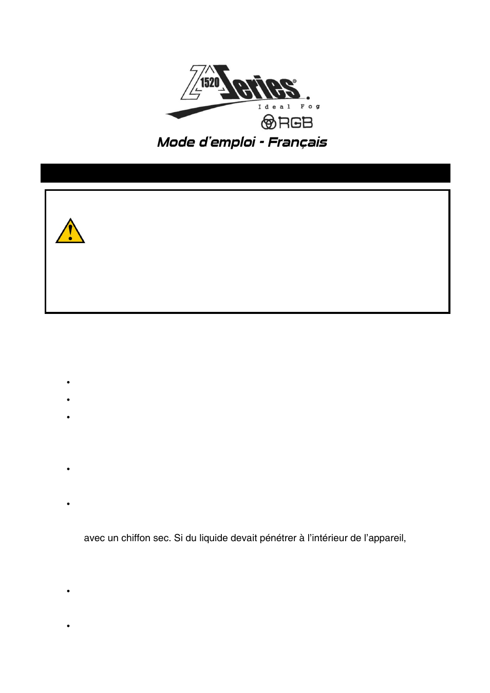 Mode d'emploi - franç ais | Antari Z-1520 User Manual | Page 13 / 48
