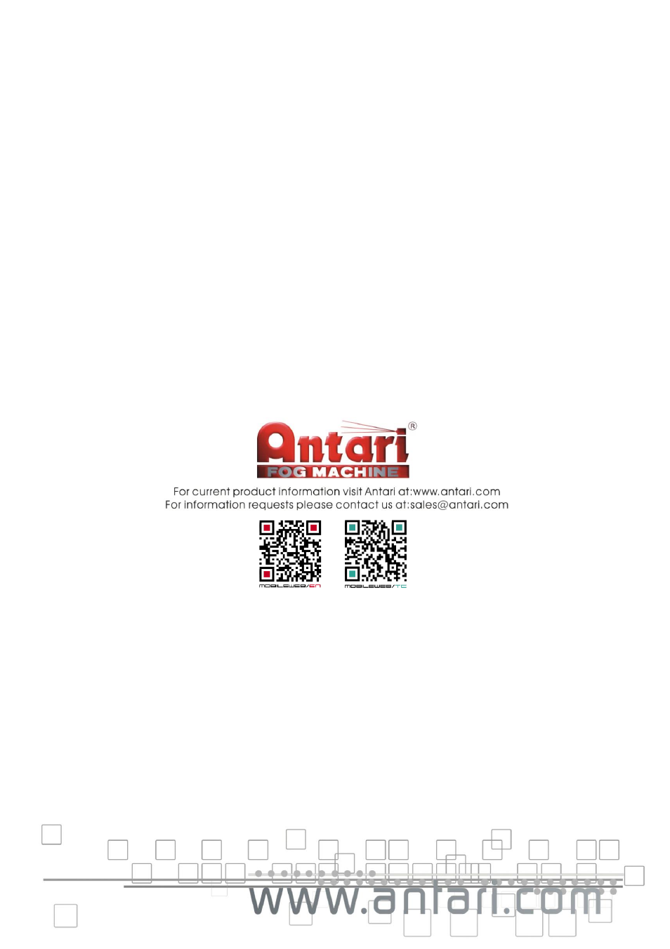Antari Z-350 Fazer User Manual | Page 40 / 40