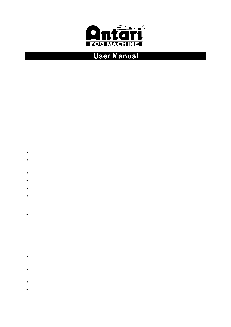 Antari HZ-100 User Manual | Page 3 / 28