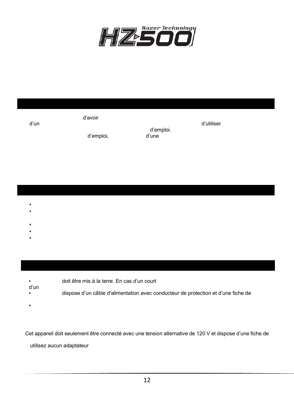 Antari HZ-500 User Manual | Page 12 / 44