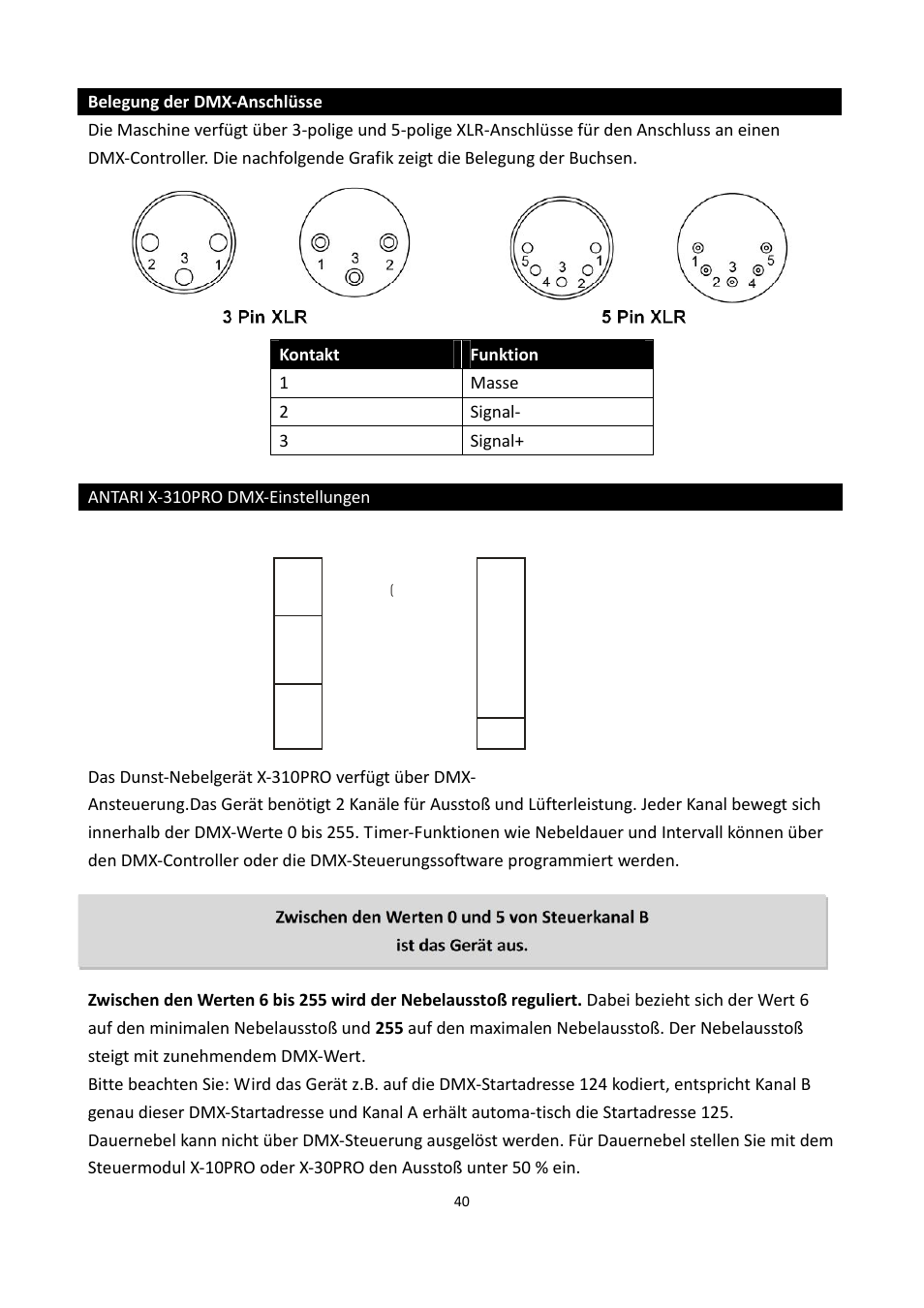 Antari X-310 PRO User Manual | Page 40 / 56