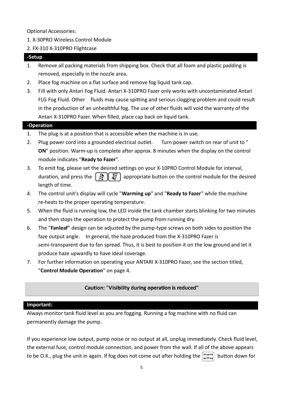 Antari X-310 PRO User Manual | Page 5 / 56