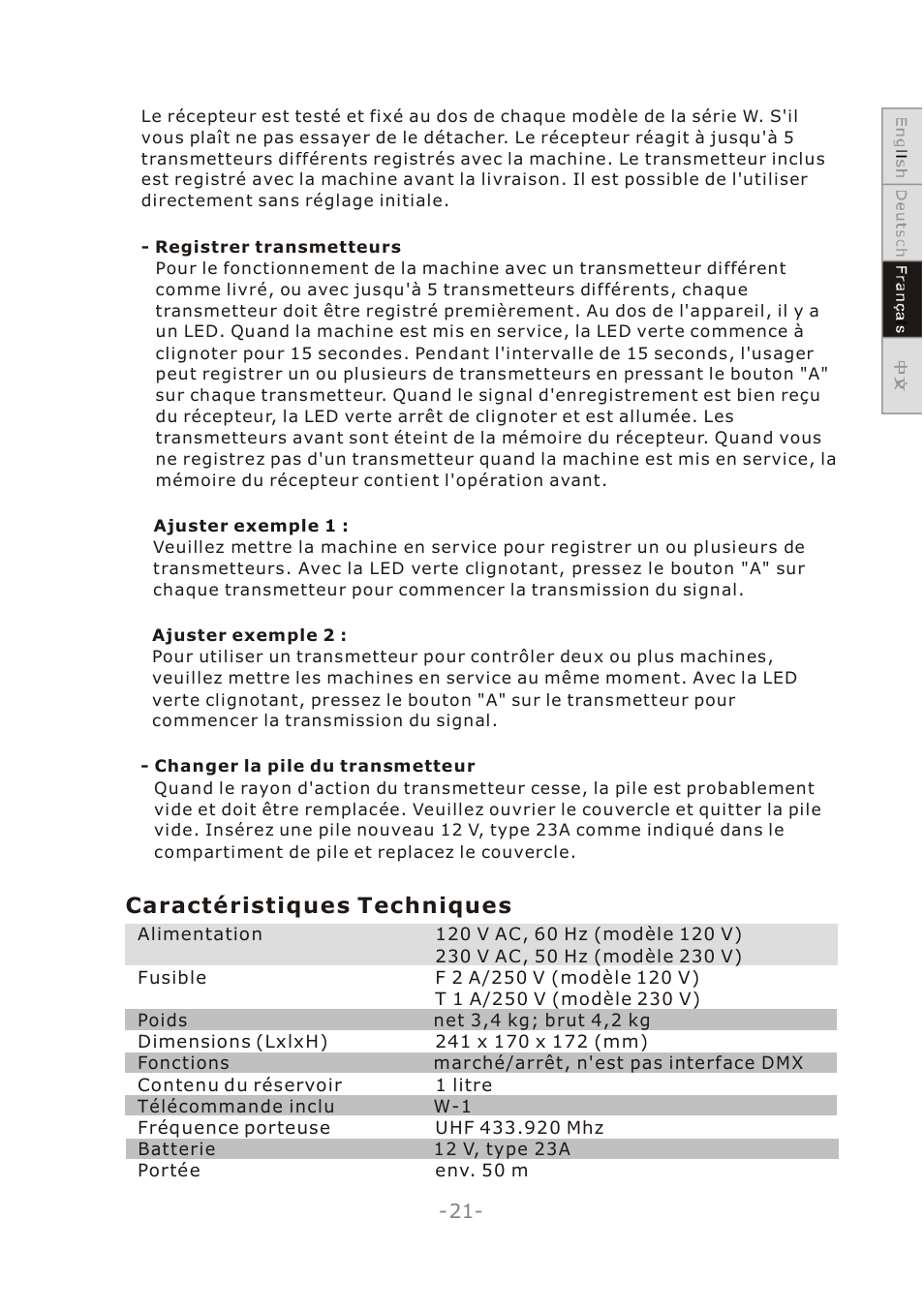 Antari W-101 User Manual | Page 23 / 32